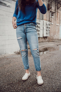 Fargo Distressed Button Up Jeans